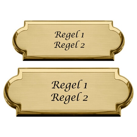 CombiCraft Messing naambordje Velinia met eigen regels tekst - per 1 stuk