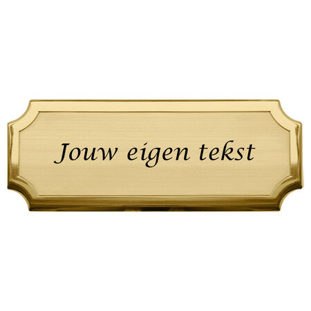 Messing naambordje Florentia met eigen regels tekst - per 1 stuk