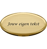Messing naambordje Ovalia met eigen regels tekst - per 1 stuk