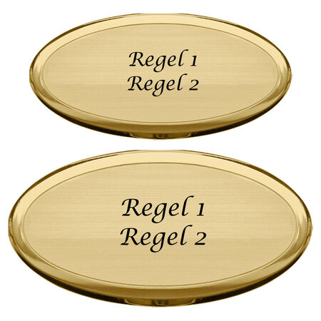 CombiCraft Messing naambordje Ovalia met eigen regels tekst - per 1 stuk