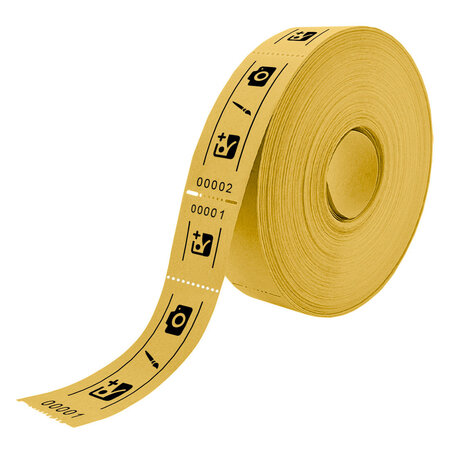 Entreebewijs op rol 114x30mm met rechte afscheurstrook - per 1000 bonnen