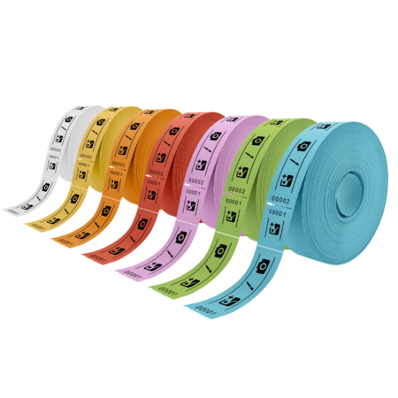 Entreebewijs op rol 114x30mm met rechte afscheurstrook - per 1000 bonnen