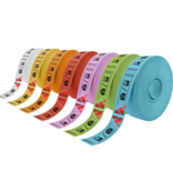 Entreebewijs op rol 80x30 mm met schuine afscheurstrook - per 1000 bonnen