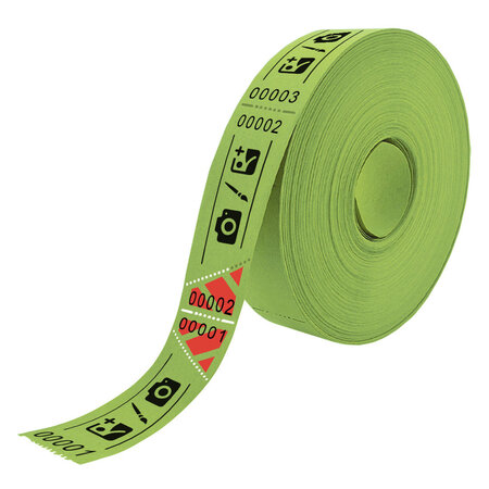 Entreebewijs op rol 80x30 mm met schuine afscheurstrook - per 1000 bonnen