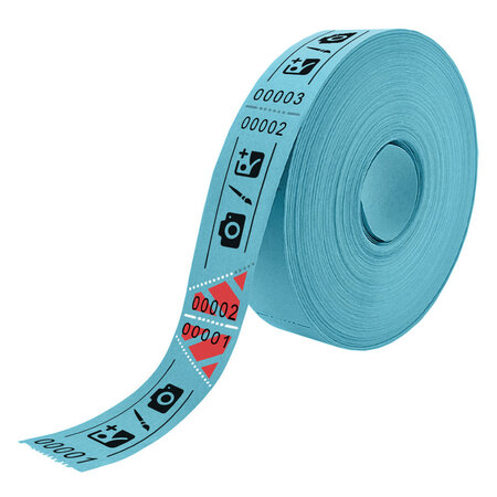 Entreebewijs op rol 80x30 mm met schuine afscheurstrook - per 1000 bonnen
