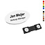 Kunststof naambadge met tekst gravering 65x35mm - per 1 stuk