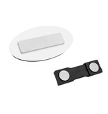 Kunststof naambadge met tekst gravering 65x35mm - per 1 stuk