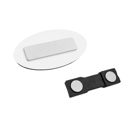 Kunststof naambadge met tekst gravering 65x35mm - per 1 stuk
