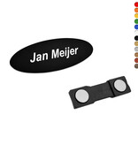 Plastic naambadge met jouw tekst 65x25mm - per 1 stuk