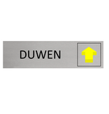 Staand aluminium deurbordje duwen 165 x 45 mm - per 1 stuk