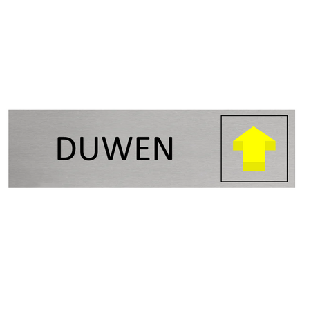 Staand aluminium deurbordje duwen 165 x 45 mm - per 1 stuk