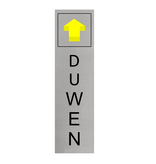 Staand aluminium deurbordje duwen 165 x 45 mm - per 1 stuk