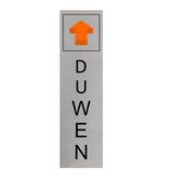 Staand aluminium deurbordje duwen 165 x 45 mm - per 1 stuk