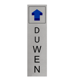 Staand aluminium deurbordje duwen 165 x 45 mm - per 1 stuk