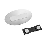 Aluminium naambadge 70x37mm met eigen ontwerp in onderdruk - per stuk