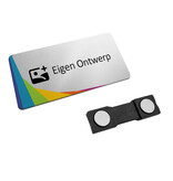 Aluminium naambadge 75x40mm met eigen ontwerp in onderdruk - per stuk