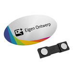 Aluminium naambadge 80x45mm met eigen ontwerp in onderdruk - per stuk