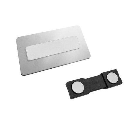 Aluminium naambadge 60x30mm met eigen ontwerp in onderdruk - per stuk