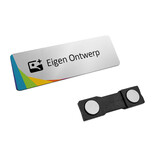 Aluminium naambadge 75x25mm met eigen ontwerp in onderdruk - per stuk