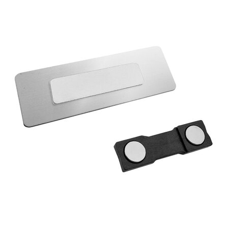 Aluminium naambadge 75x25mm met eigen ontwerp in onderdruk - per stuk