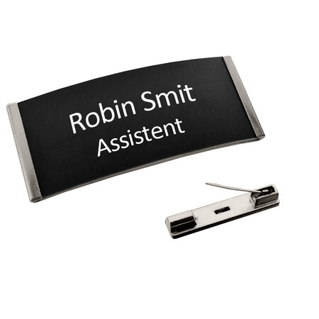 Kunststof naambadge Easy3 met jouw tekst 77x32mm - per stuk