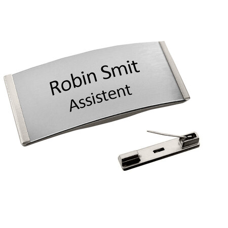 Kunststof naambadge Easy3 met jouw tekst 77x32mm - per stuk