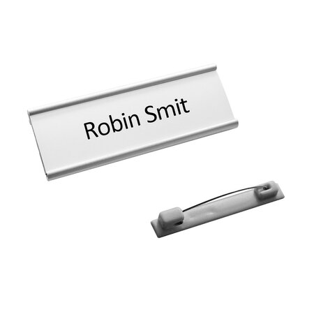 Aluminium naambadge Easy1 met tekst gravering 64x22mm - per stuk