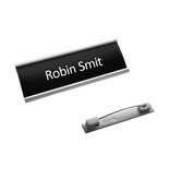 Aluminium naambadge Easy1 met tekst gravering 64x22mm - per stuk