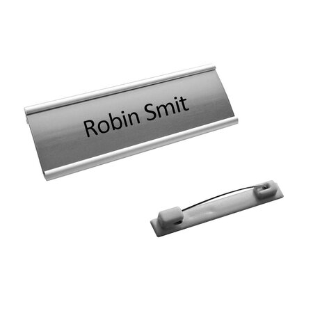 Aluminium naambadge Easy1 met tekst gravering 64x22mm - per stuk