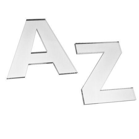 Plexiglas letters voor aan de muur spiegel - per stuk