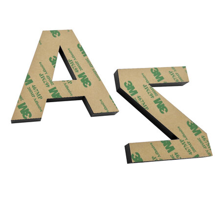 Plexiglas letters voor aan de muur zwart extra dik - per stuk