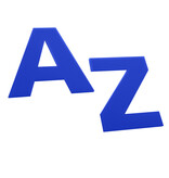 Plexiglas letters voor aan de muur blauw - per stuk