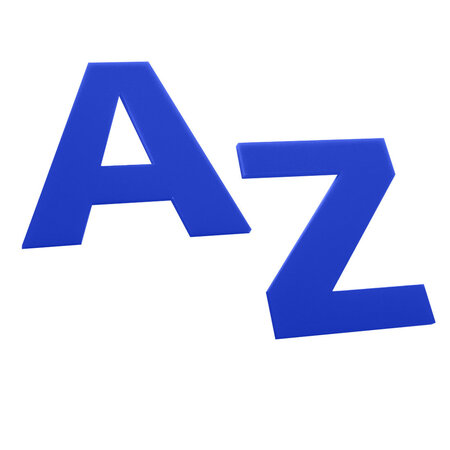 Plexiglas letters voor aan de muur blauw - per stuk
