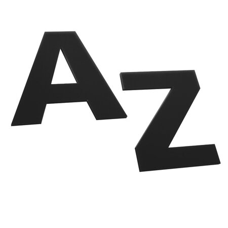 Plexiglas letters voor aan de muur zwart - per stuk