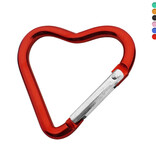 CombiCraft Gekleurde karabijnhaken hartje 44x43mm aluminium - per stuk
