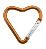 Gekleurde karabijnhaken hartje 44x43mm aluminium - per stuk
