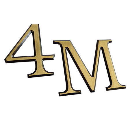 CombiCraft Messing gesatineerde letters met gebruineerde contourranden voor aan de muur - per stuk