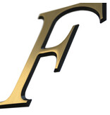 Messing gesatineerde letters met gebruineerde contourranden voor aan de muur - per stuk