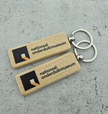 CombiCraft Houten sleutelhanger rechthoek met logo 27x80mm - per 1 stuk