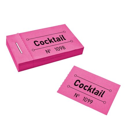 CombiCraft Consumptiebon cocktail in fuchsia 50x30mm - per 50 bonnen