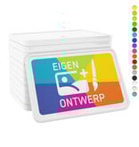 CombiCraft Witte plastic rechthoek munten 50 x 35 mm met jouw eigen ontwerp - per 100 stuks