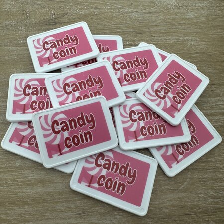 CombiCraft Witte plastic rechthoek munten 50 x 35 mm met jouw eigen ontwerp - per 100 stuks