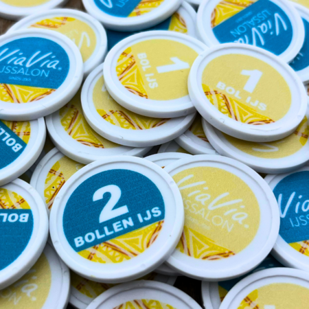 Plastic munten Ø29mm met jouw eigen ontwerp