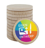 Houten munten Ø29mm met jouw eigen ontwerp - per 100 stuks