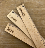 CombiCraft Houten liniaal 30cm gegraveerd met naam - per stuk