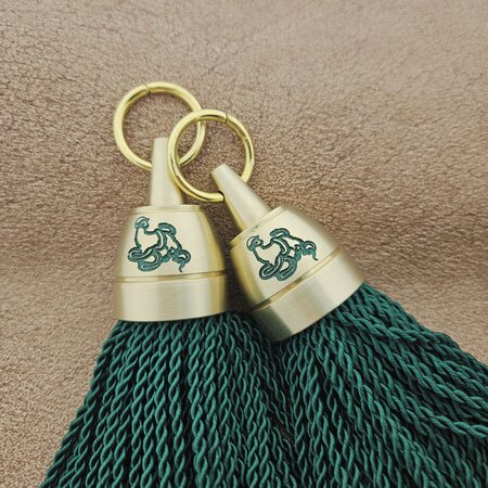 Philadelphia hotelsleutelhanger Messing 140mm met kwast