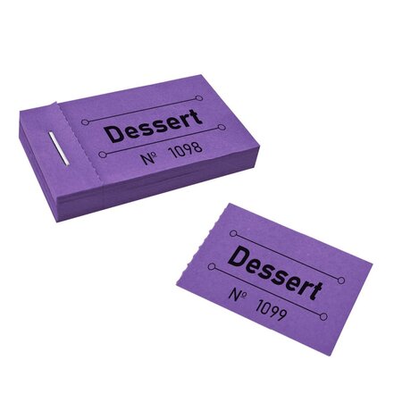 CombiCraft Consumptiebon dessert in paars 50x30mm - per 50 bonnen