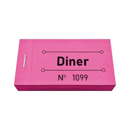 Consumptiebon diner in fuchsia 50x30mm - per 50 bonnen