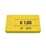 Consumptiebonnen in boekjes € 1,00 geel 50x30mm - per 50 bonnen