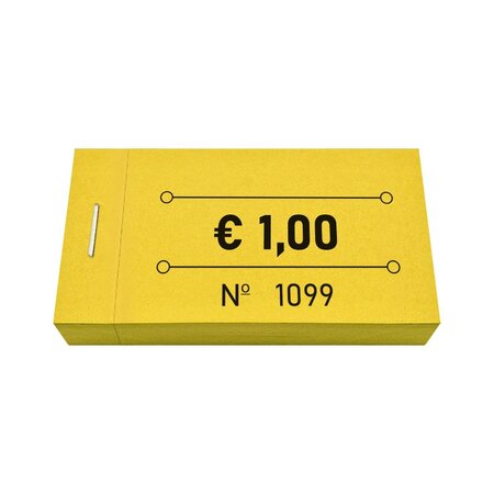 Consumptiebonnen in boekjes € 1,00 geel 50x30mm - per 50 bonnen